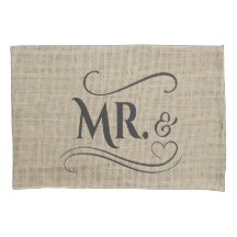 Herr & Frau Rustic Burlap Country Wedding Paare