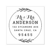 Herr & Frau | Rustikale Verheiratete Rücksendeadre Permastempel (Design)