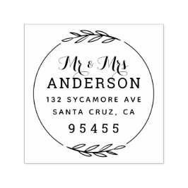 Herr & Frau | Rustikale Verheiratete Rücksendeadre Permastempel