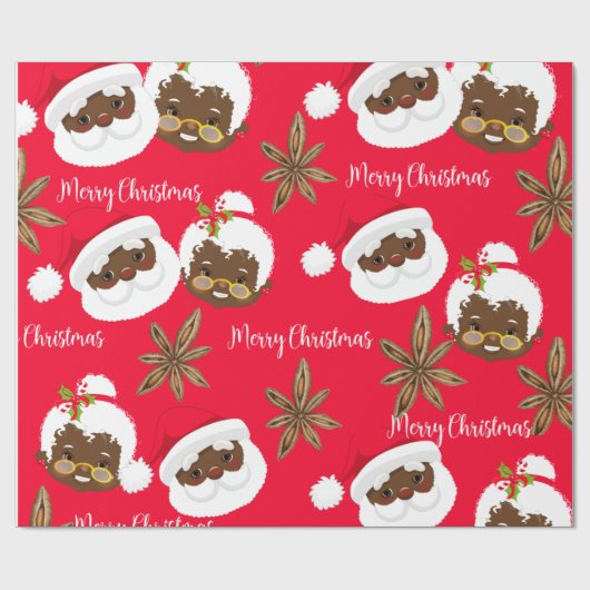 Herr & Frau Santa Claus Gift Wrap Geschenkpapier (Flach)
