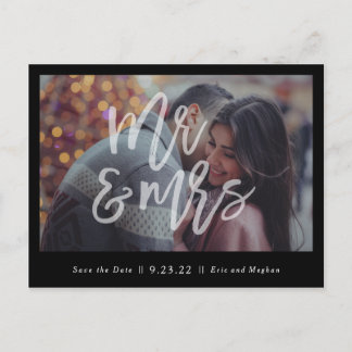 Herr & Frau Save the Date Postcard Postkarte