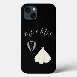 Herr Frau Schwarz Weiß Hochzeit Case-Mate iPhone Hülle