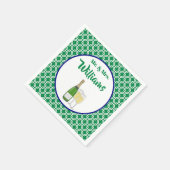 Herr & Frau Script Geometric Champagne Flutes Serviette (Ecke)