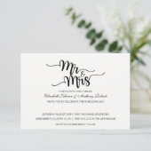 Herr & Frau Script | Moderne Einladungen für Hochz (Stehend Vorderseite)