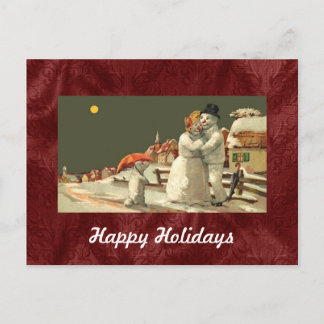 Herr & Frau Snowman Postcard Feiertagspostkarte