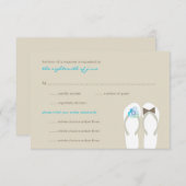 Herr & Frau Summer Flip Flops Beach Wedding RSVP C (Vorne/Hinten)