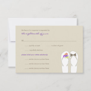 Herr & Frau Summer Flip Flops Beach Wedding RSVP C Karte