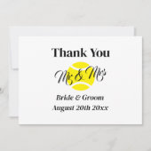 Herr & Frau Tennispaar sportliche Hochzeit Dankeskarte (Vorderseite)