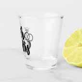 Herr & Frau Typografie mit Herz Hochzeit Schnapsglas (Rechts)