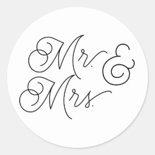 Herr & Frau Umschlag Aufkleber für Hochzeiten einl