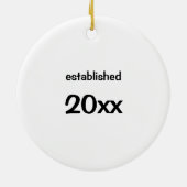 Herr & Frau Wedding Couple Etabliertes Jahr Keramik Ornament (Hinten)