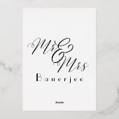 Herr & Frau Wedding Foil Einladung (Rückseite)