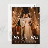 Herr & Frau | Wedding Foto Vielen Dank Postkarte (Vorne/Hinten)