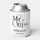 Herr & Frau Wedding mit Name & Datum Dosenkühler (Kanne Vorderseite)