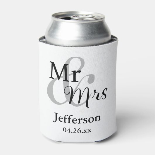 Herr & Frau Wedding mit Name & Datum Dosenkühler (Kanne Vorderseite)