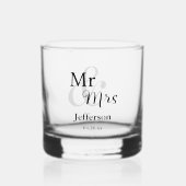 Herr & Frau Wedding mit Name & Datum Whiskyglas (Rückseite)
