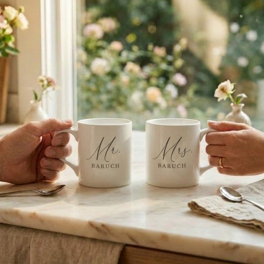 Herr Frischvermählt Elegantes Skript Espressotasse