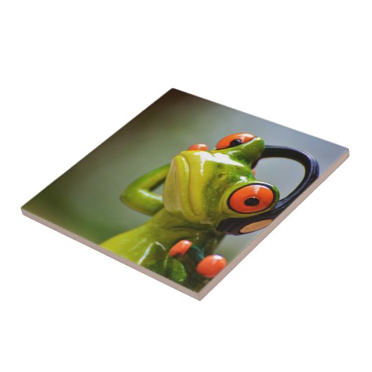 Herr Frog mit Kopfhörern Fliese (Seite)