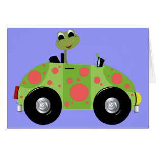 Herr Froggy und sein gepunktetes Auto