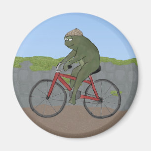 Herr-Frosch auf einem Fahrrad-Magneten Magnet
