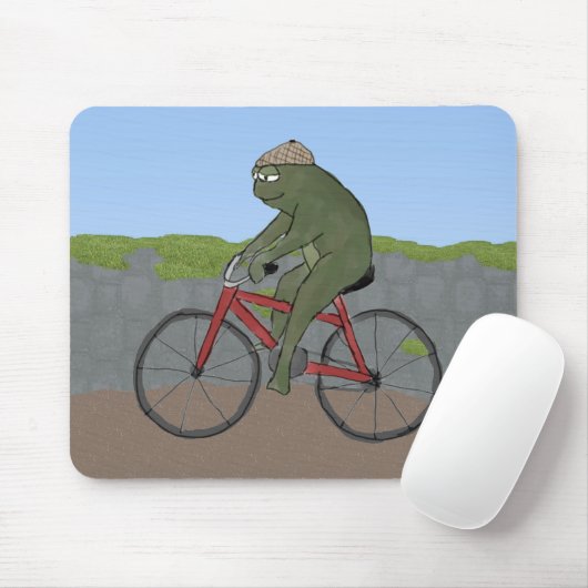 Herr-Frosch auf einem Fahrrad Mousepad (Mit Mouse)