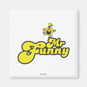Herr Funny beim Tanzen auf seinem Namen Magnet