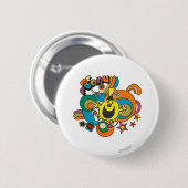 Herr Funny | Farbige Sterne und Wirbel Button (Vorne & Hinten)