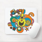 Herr Funny | Farbige Sterne und Wirbel Mousepad (Mit Mouse)