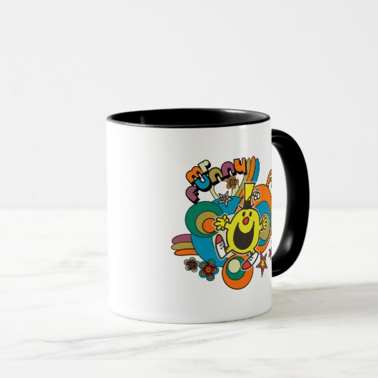 Herr Funny | Farbige Sterne und Wirbel Tasse (VorderseiteRechts)