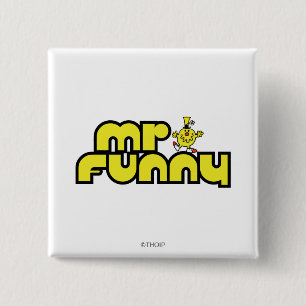 Herr Funny Gelbe Buchstaben Button