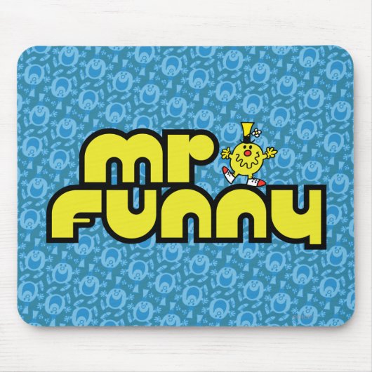 Herr Funny | Gelbe Buchstaben Mousepad (Vorne)