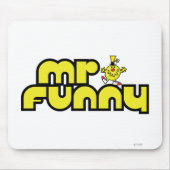 Herr Funny | Gelbe Buchstaben Mousepad (Vorne)