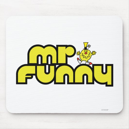 Herr Funny | Gelbe Buchstaben Mousepad (Vorne)