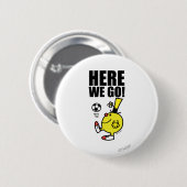 Herr Funny jongliert einen Fußball Button (Vorne & Hinten)