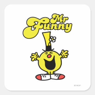Herr Funny lacht hysterisch Quadratischer Aufkleber
