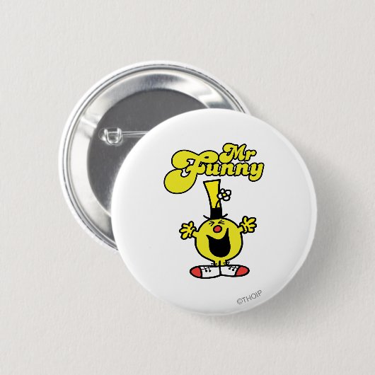 Herr Funny Laughing Hysterisch Button (Vorne & Hinten)