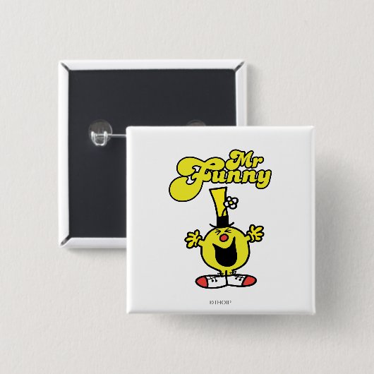 Herr Funny Laughing Hysterisch Button (Vorne & Hinten)