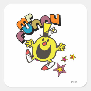 Herr Funny Leuchtende Sterne Quadratischer Aufkleber