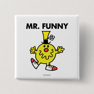 Herr Funny Lustiges Gesicht Button