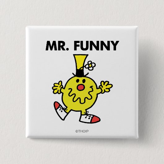 Herr Funny | Lustiges Gesicht Button (Vorderseite)