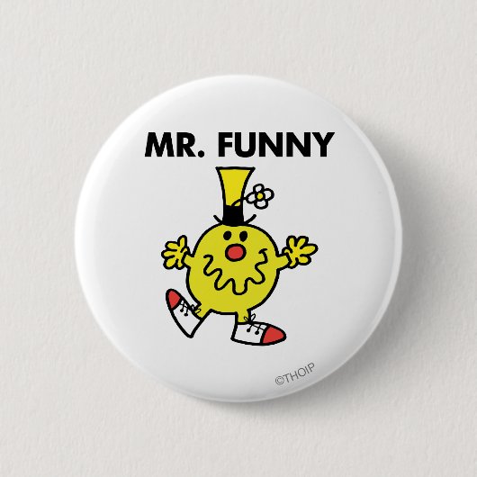 Herr Funny | Lustiges Gesicht Button (Vorderseite)