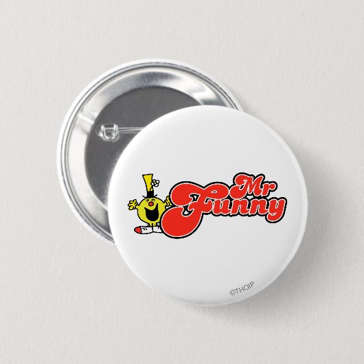 Herr Funny | Rote Buchstaben Button (Vorne & Hinten)