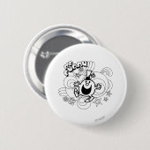 Herr Funny | Schwarz-Weiß-Wirbel und Sterne Button (Vorne & Hinten)