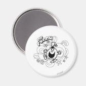 Herr Funny | Schwarz-Weiß-Wirbel und Sterne Magnet (Vorderseite/Rückseite)