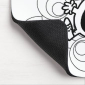Herr Funny | Schwarz-Weiß-Wirbel und Sterne Mousepad (Ecke)