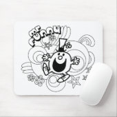 Herr Funny | Schwarz-Weiß-Wirbel und Sterne Mousepad (Mit Mouse)