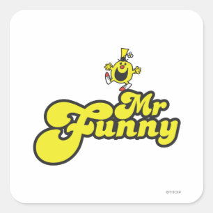Herr Funny tanzt auf seinem Namen Quadratischer Aufkleber
