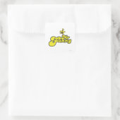 Herr Funny tanzt auf seinen Namen Quadratischer Aufkleber (Tasche)