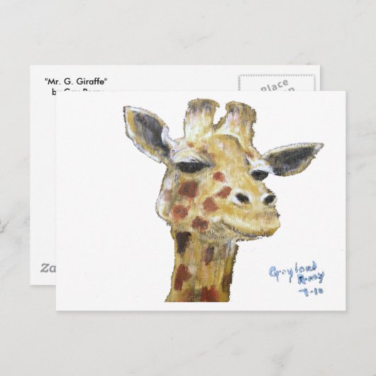 "Herr G. Giraffe" Horizontale Postkarte (Vorne/Hinten)