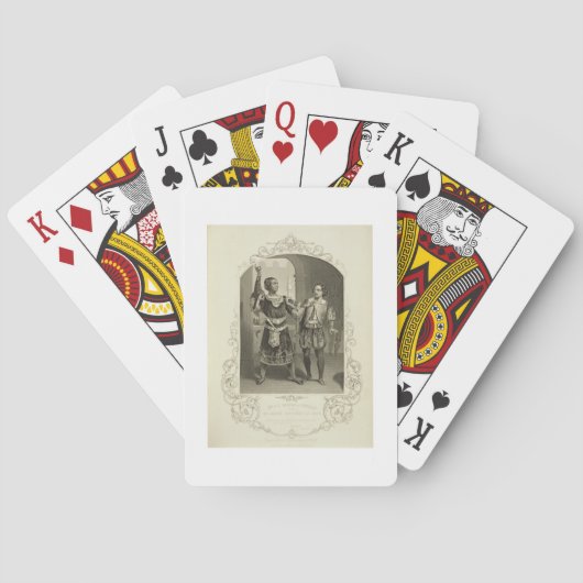Herr G.V. Brooke als Othello und James Bennett als Spielkarten (Rückseite)